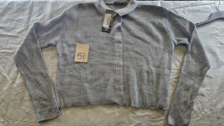 Saw It First Grey Ribbed Cardigan