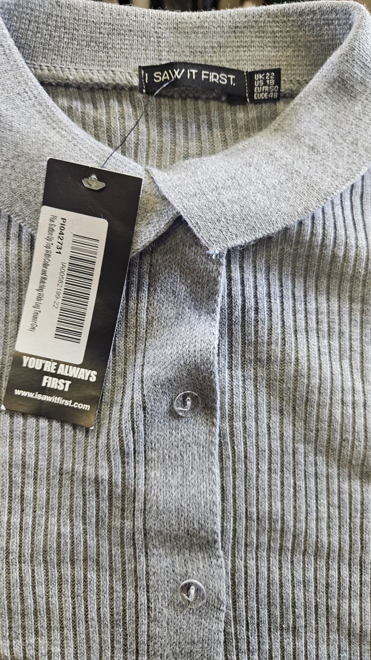 Saw It First Grey Ribbed Cardigan 2