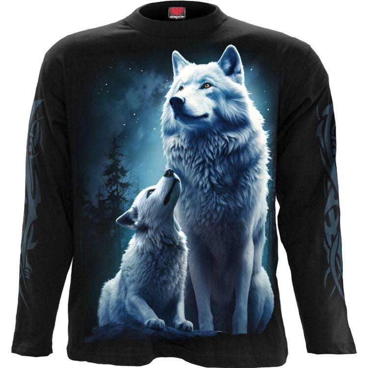 Spiral - WOLF GUARDIAN - Longsleeve T-Shirt Black image 3