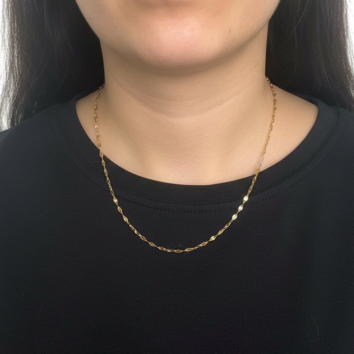 Collana GOLDEN LEAF | Catenina a Trama di Foglie in Acciaio Inox Oro – Eldra Milano 3