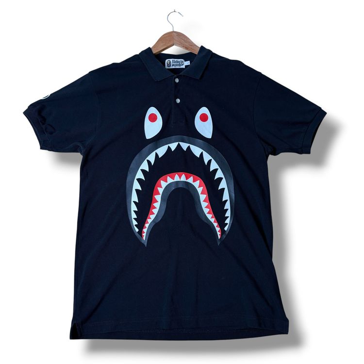 A Bathing Ape shark Polo Shirt Black, large imagen 4