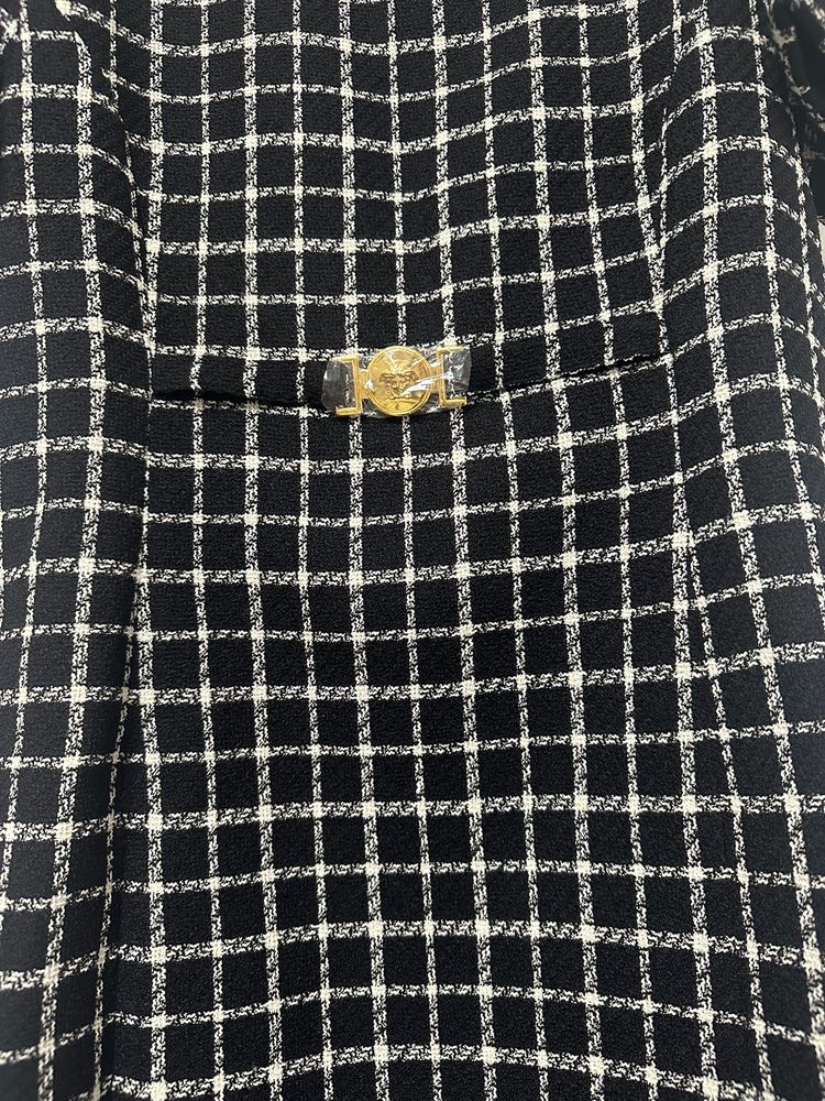 Versace Checked Wool Dress image 2