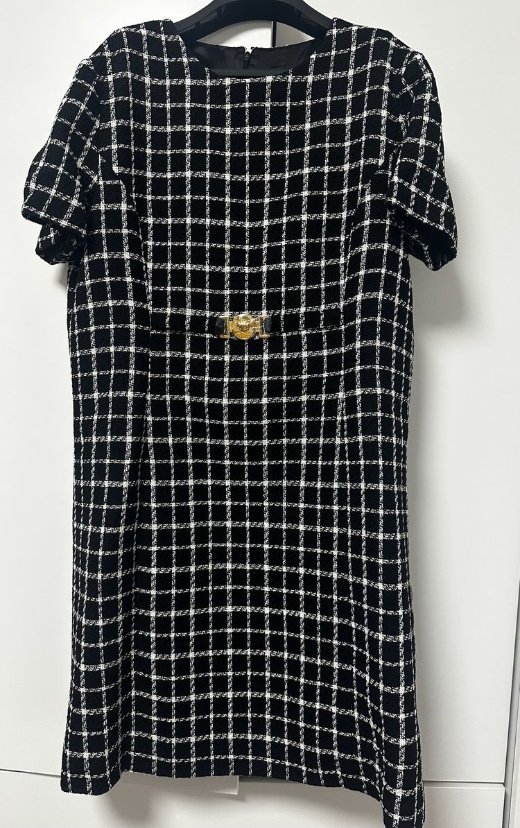 Versace Checked Wool Dress