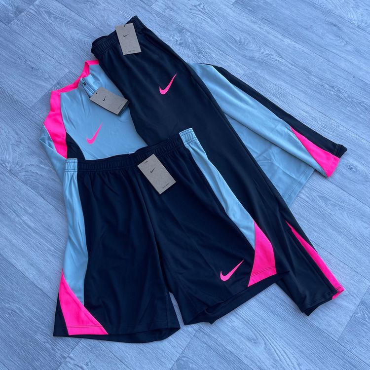 Nike Strike Half Zip, Pants and Shorts Training Set - Ocean/Pink