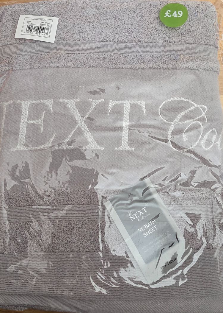 Pack of 3 Grey Colour Next Bath Sheet Towel Price Marked £49 obraz 3