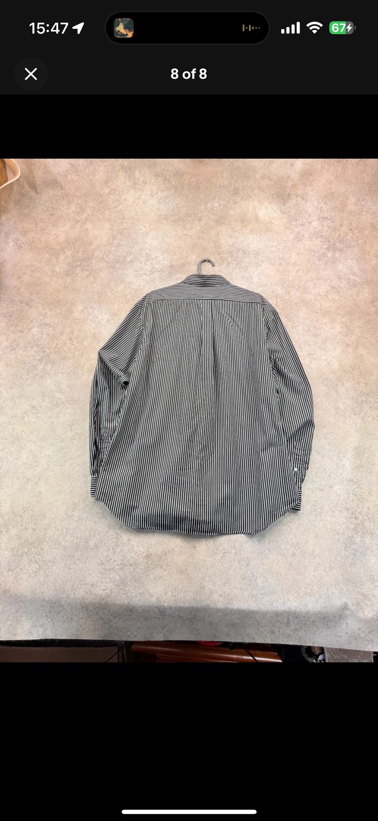 Immagine di Ralph Lauren Shirt Men’s XXL Black White Stripe Cotton Stretch Long Sleeve Slim  3