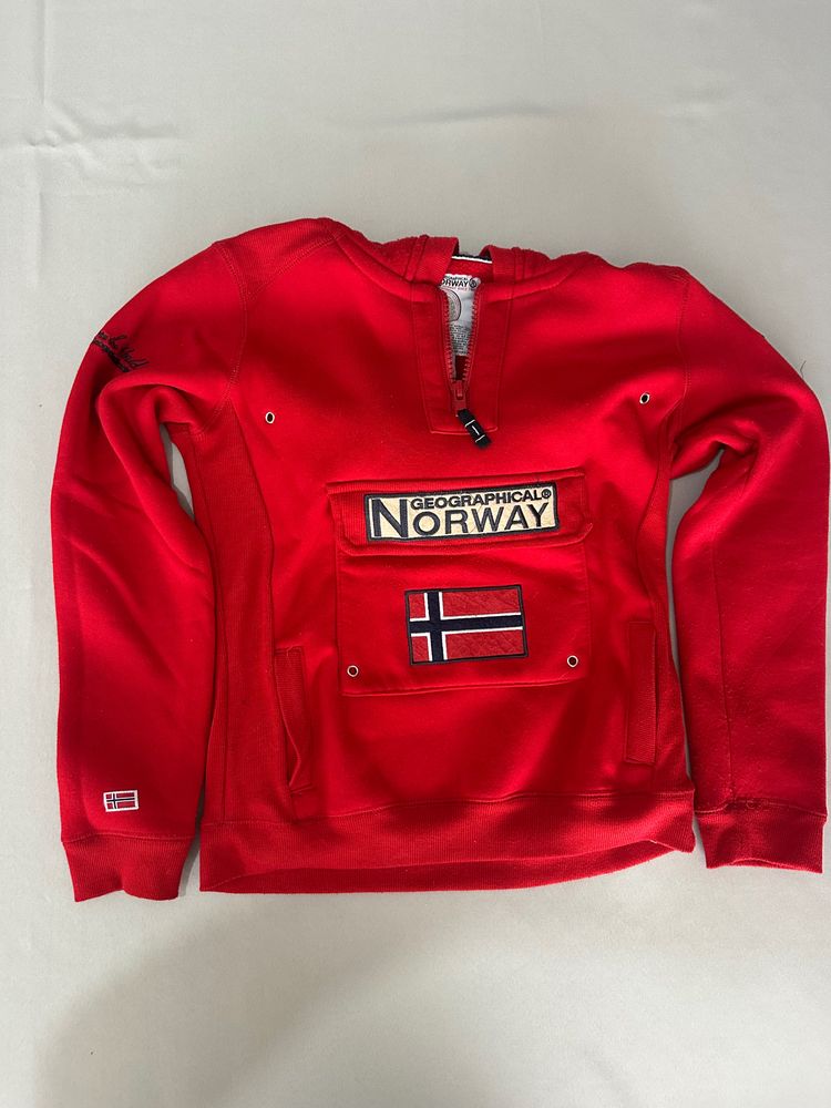 Other Red Hoodie With Front Pocket And Norway Flag Patch product image