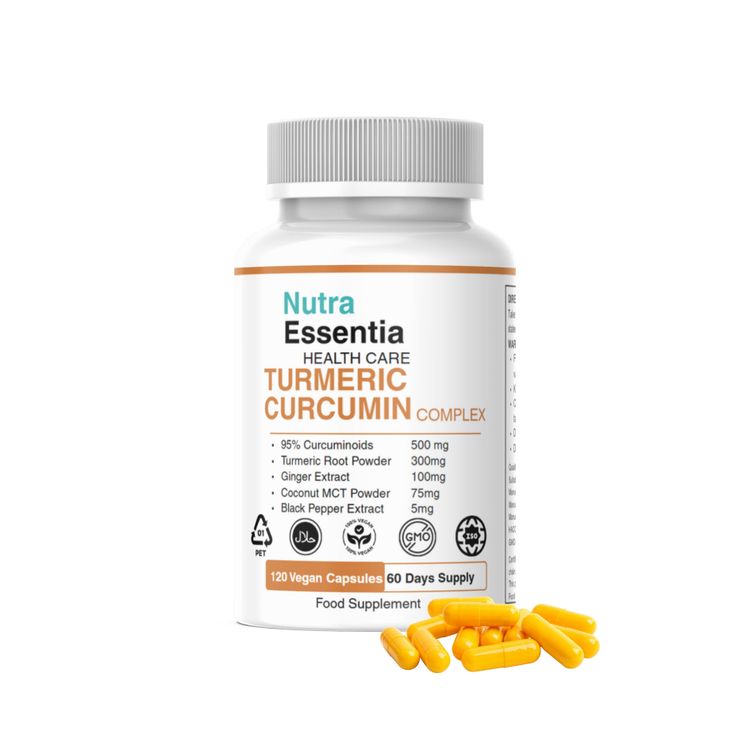 Nutra Essentia Turmeric Curcumin Complex Vegan Capsules obraz 3