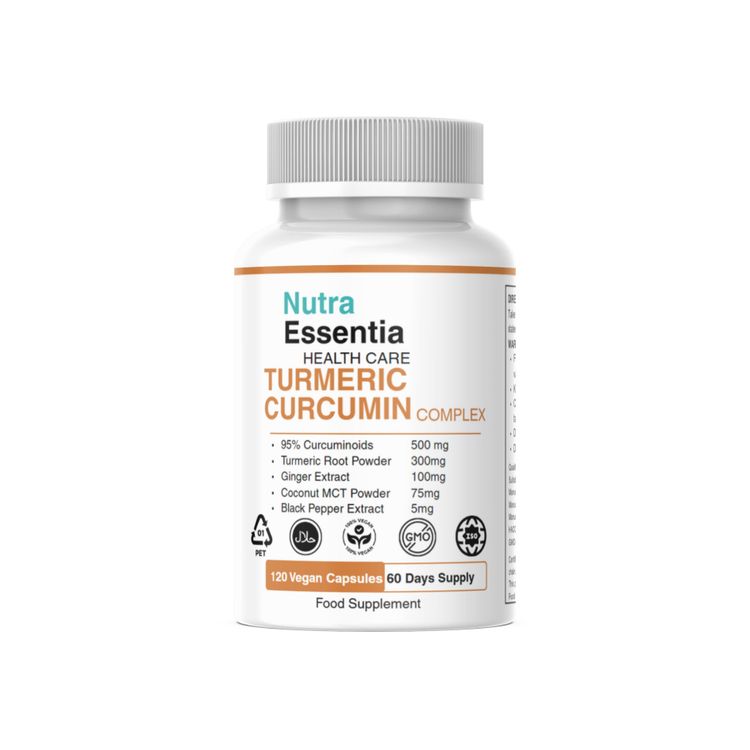 Nutra Essentia Turmeric Curcumin Complex Vegan Capsules obraz 2