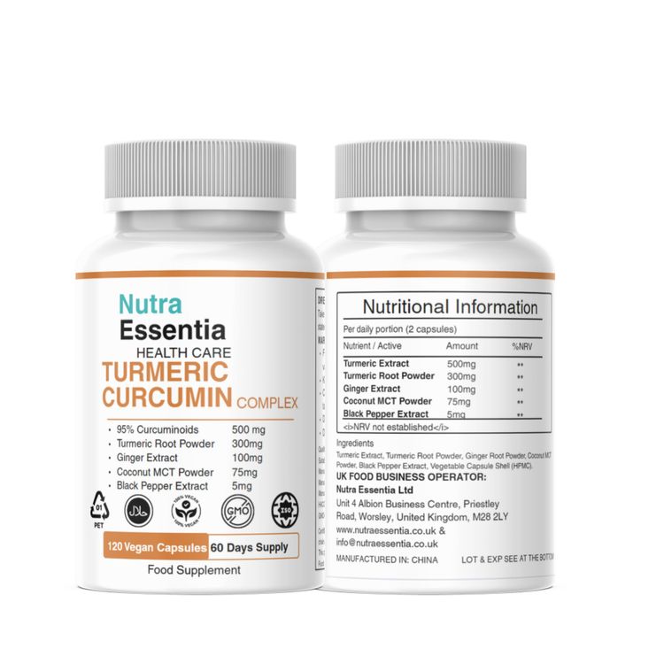 Nutra Essentia Turmeric Curcumin Complex Vegan Capsules obraz 5
