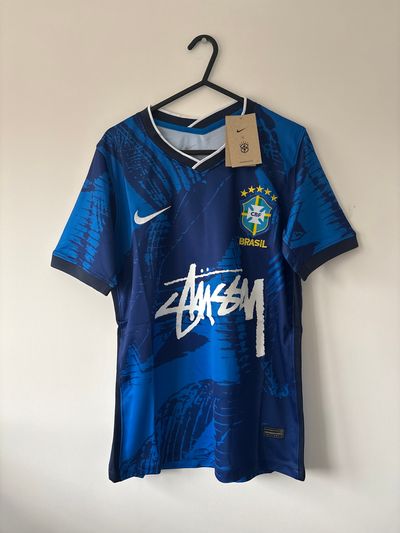 Stussy x Nike Blue Brazil Football Shirt