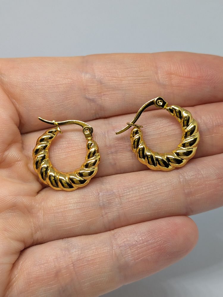 Gold Twisted Hoop Earrings