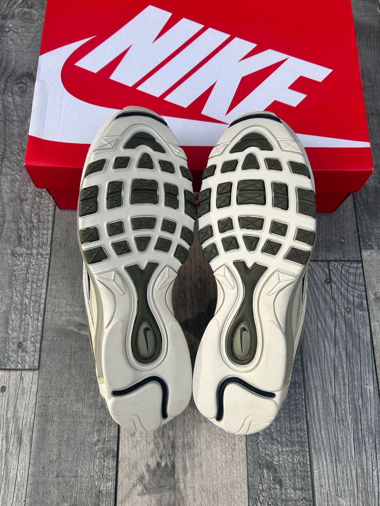 Nike Air Max 97 SE Trainers - ‘Light Bone Medium Olive’ - Size UK 7.5  7