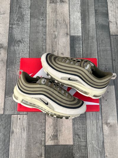 Nike Air Max 97 SE Trainers - ‘Light Bone Medium Olive’ - Size UK 7.5