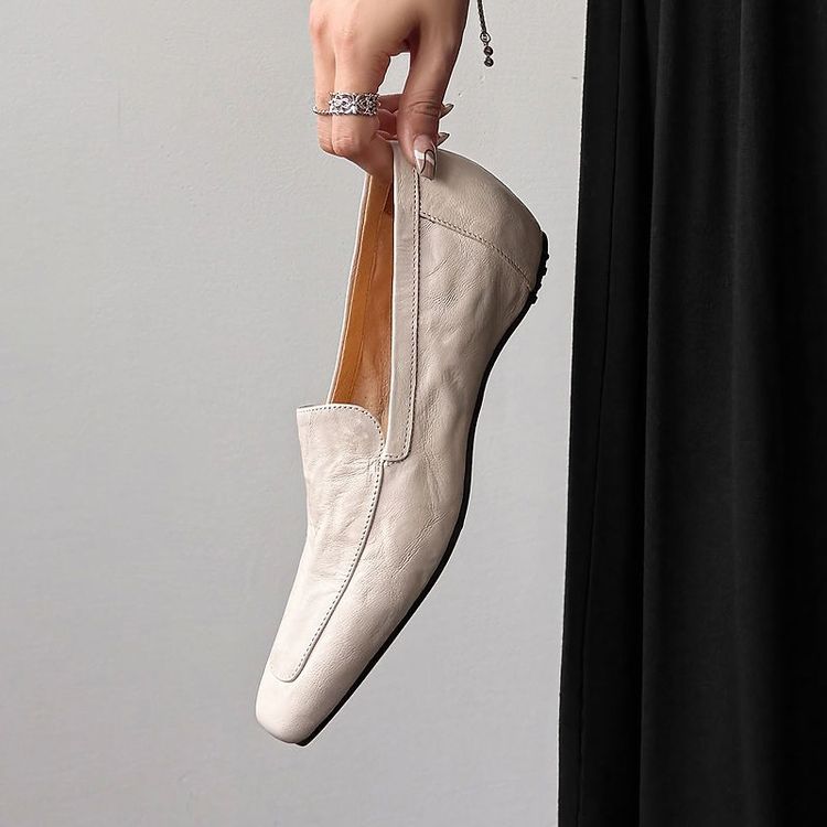 White Leather Slip-On Shoe image 1