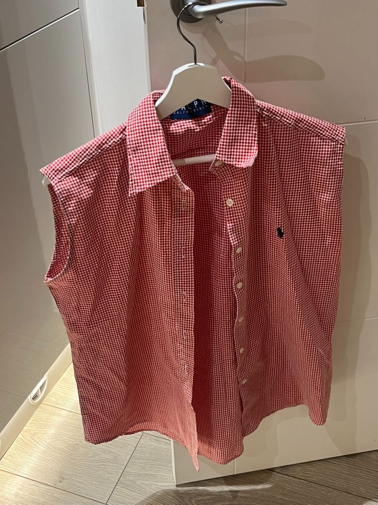 Red Checkered Sleeveless Shirt ( ref.18) 