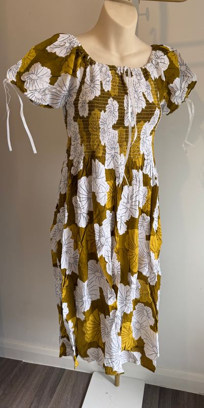 Yellow And White Floral Dress