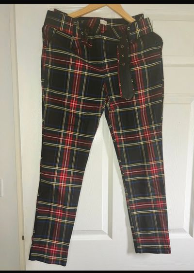 Plaid Pants With Belt