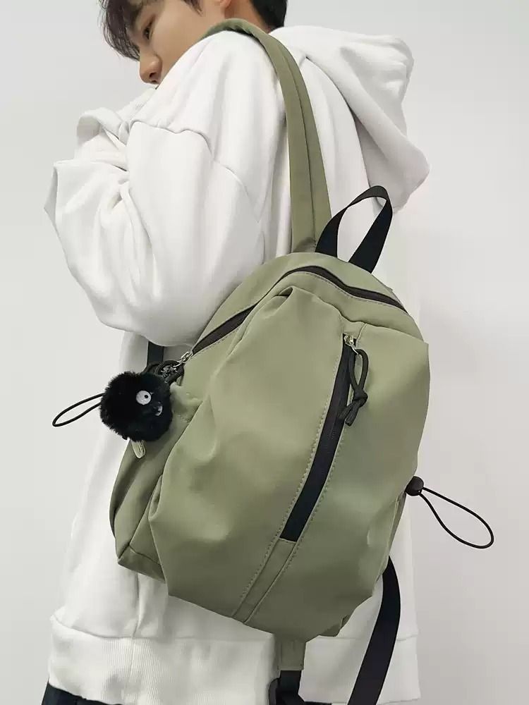 Casual Backpacks With Plush Keychain image 2