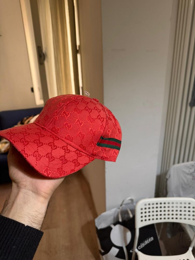 Gucci Red Baseball Cap obraz 1