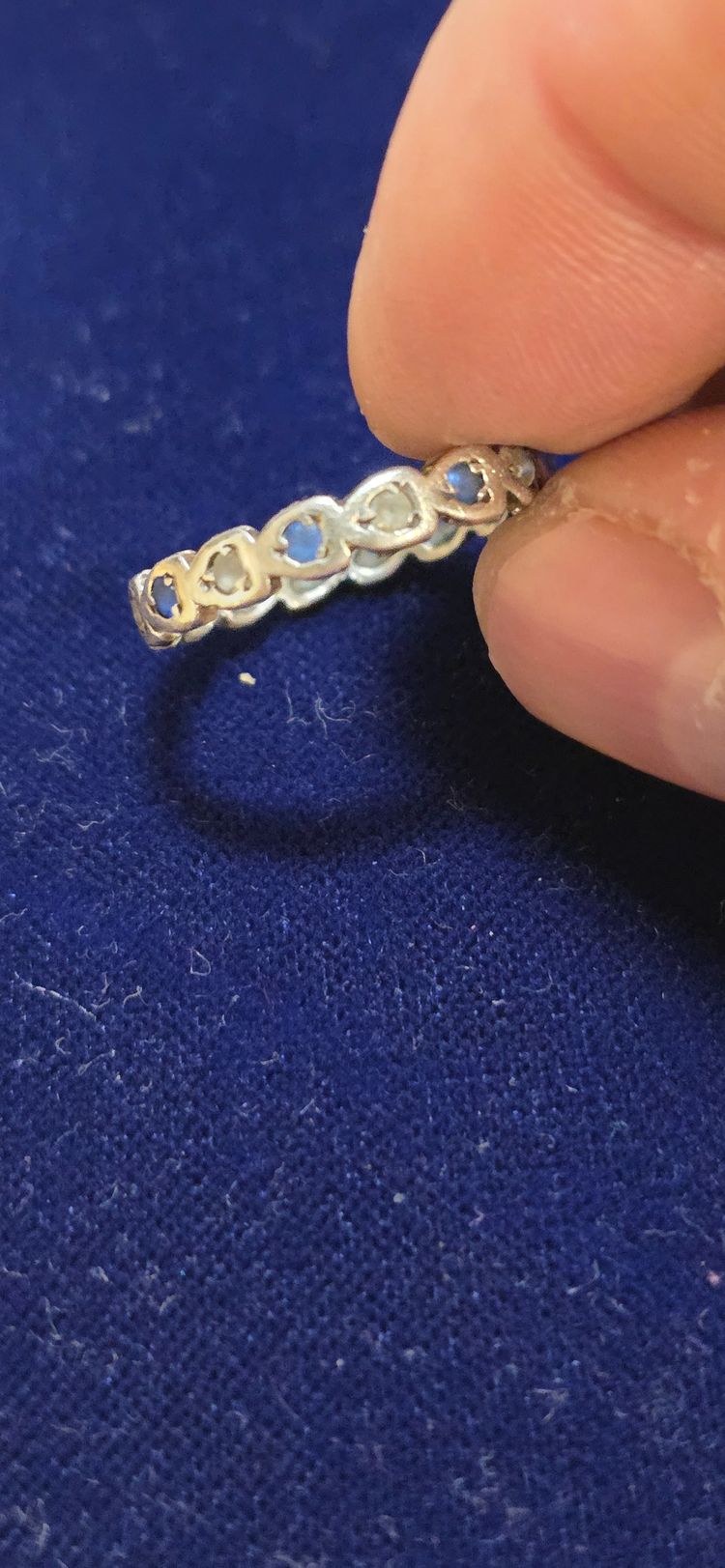 925 sterling Silver Heart-Shaped Linked Ring size O obraz 2
