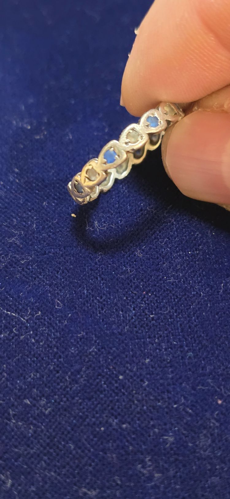 925 sterling Silver Heart-Shaped Linked Ring size O obraz 3