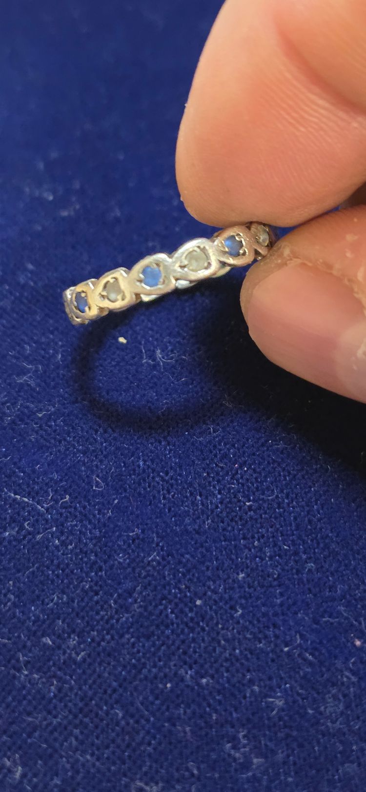 925 sterling Silver Heart-Shaped Linked Ring size O image 1