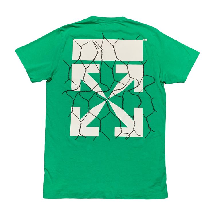 Off White Small Tee Fence Arrows Green T-Shirt Virgil Abloh