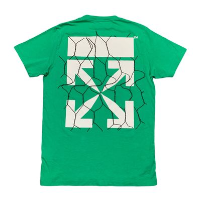 Off White Small Tee Fence Arrows Green T-Shirt Virgil Abloh