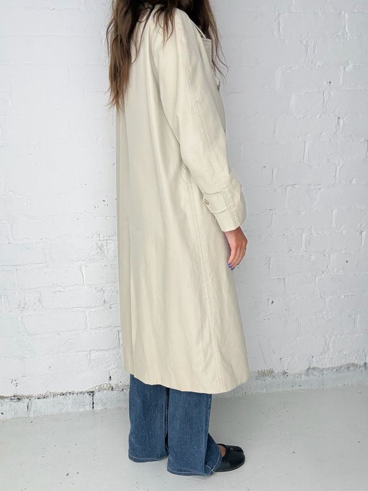 Burberry Vintage Cream Nova Check Lined Mac Trench Coat image 4