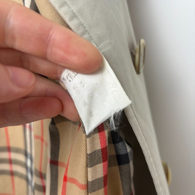 Burberry Vintage Cream Nova Check Lined Mac Trench Coat image 10