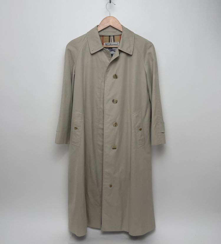 Burberry Vintage Cream Nova Check Lined Mac Trench Coat image 5