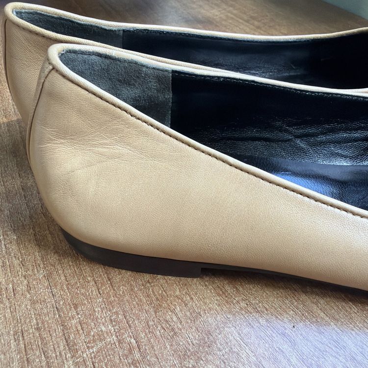 Tory Burch Cap-Toe Ballet Flats Leather Ginger Black Uk 6 USA 8.5 New image 5