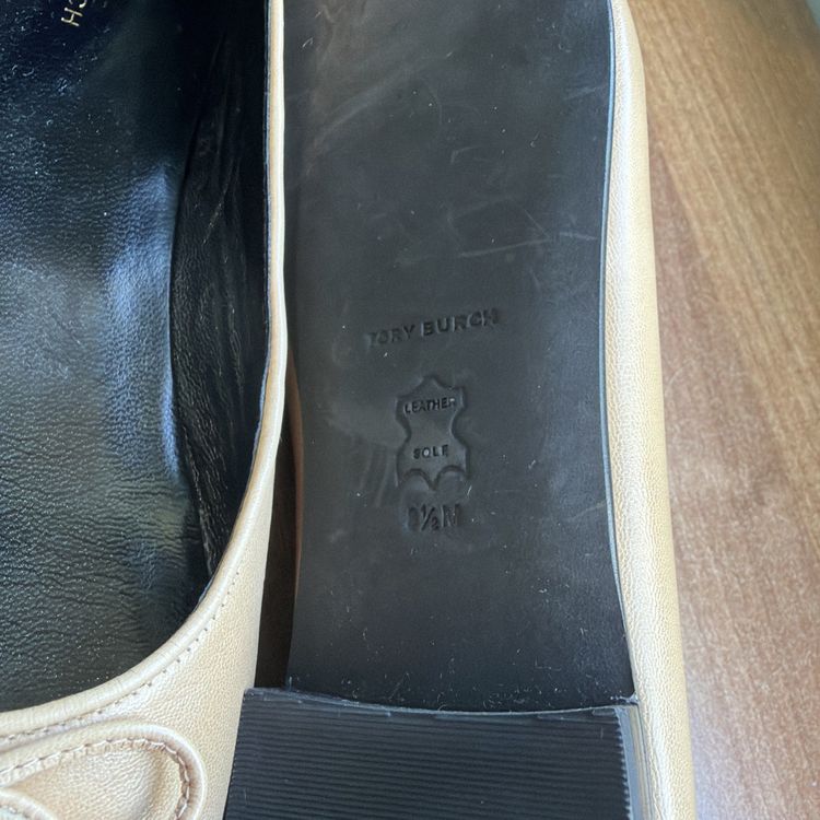 Tory Burch Cap-Toe Ballet Flats Leather Ginger Black Uk 6 USA 8.5 New image 4