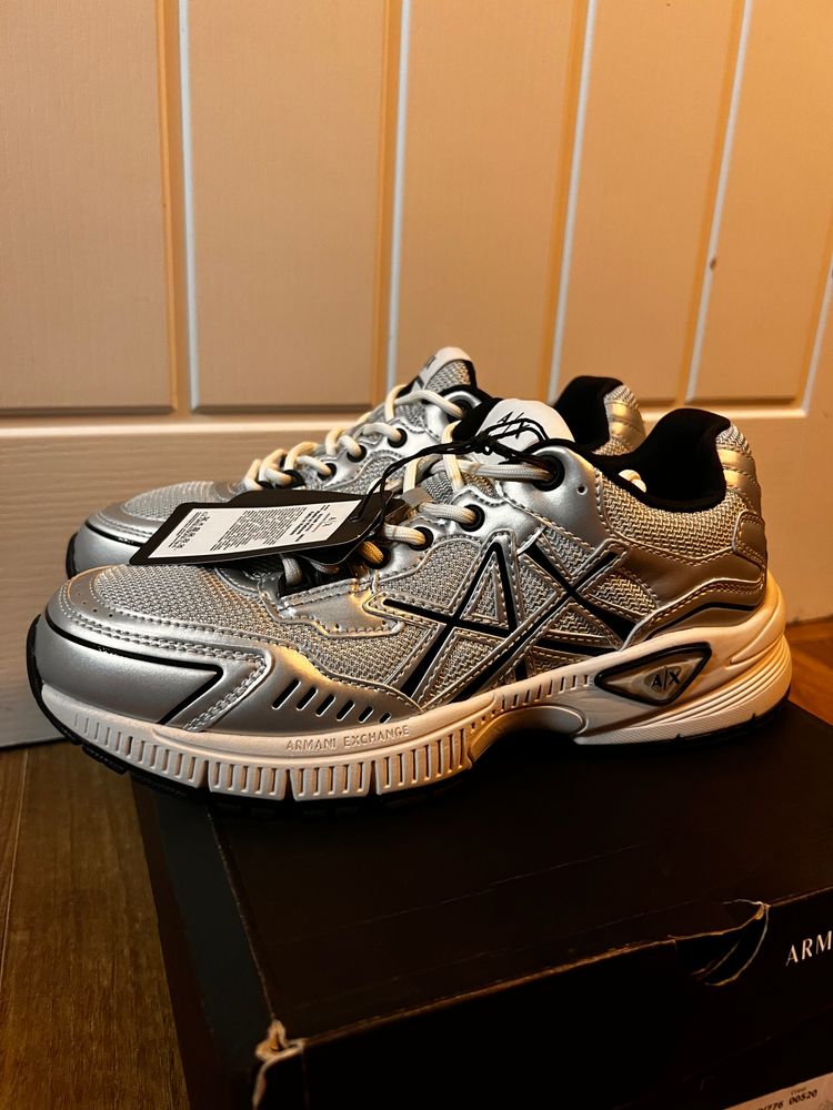 Armani Exchange Silver Sneakers image 5