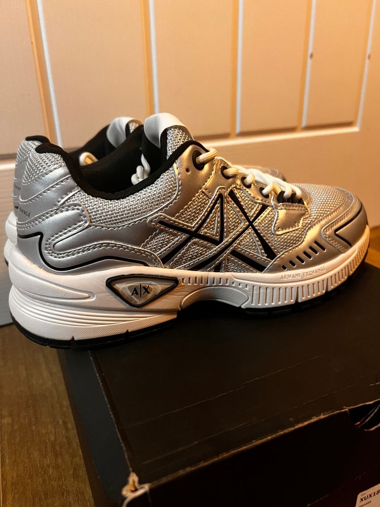 Armani Exchange Silver Sneakers image 2