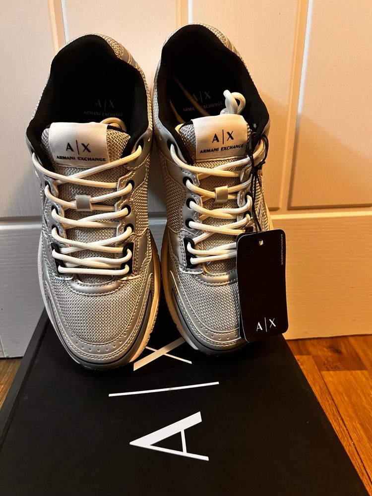 Armani Exchange Silver Sneakers image 6