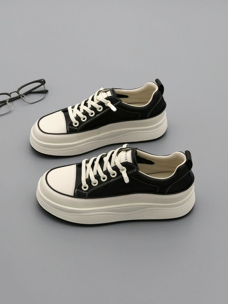 Black And White Platform Sneakers