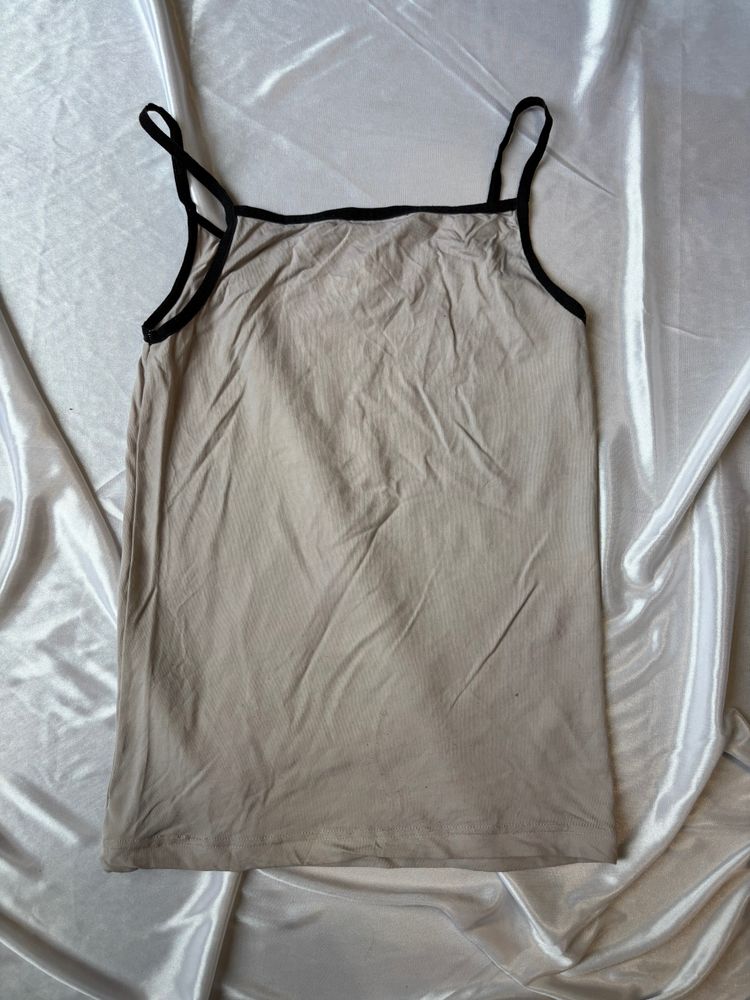 Other Beige Camisole Top With Black Trim Vintage y2k product image
