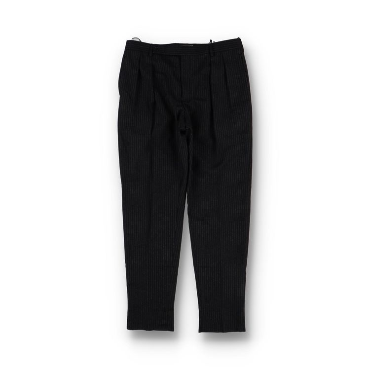 Saint Laurent Paris Black Wool Carrot-Fit Pinstripe Trousers