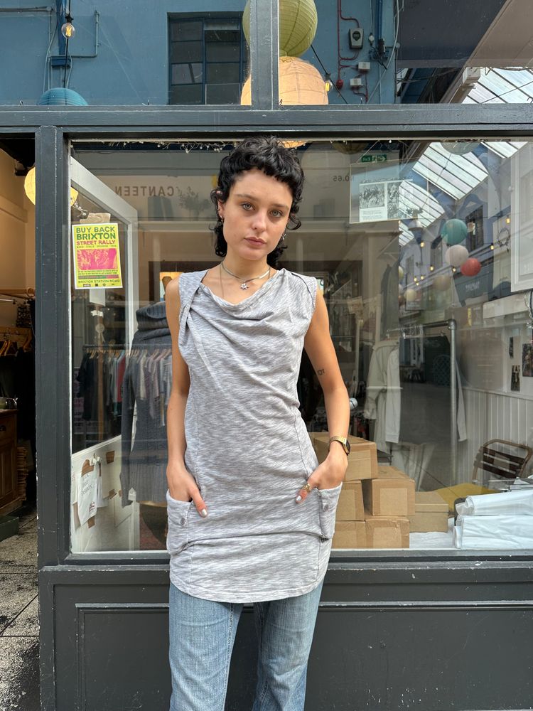 bench grey cotton tunic obraz 2
