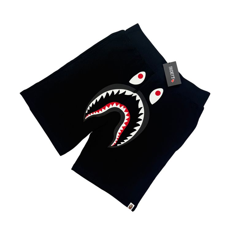 Bape Men’s Black Front Shark Shorts image 8