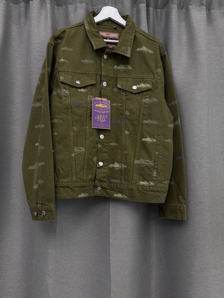 Corteiz Green Denim Jacket Alcatraz