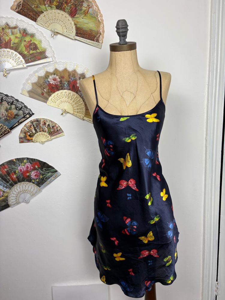 Y2K Butterfly Print Slip Dress