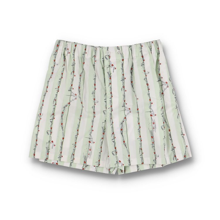 Bottega Veneta Light Cyan Swimmers Print Bermuda Shorts