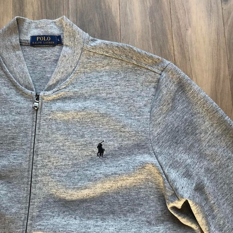 *VINTAGE* Polo Ralph Lauren Chilled Comfy Bomber Style ZipJacket, L, Grey *RARE* image 4
