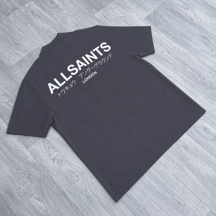 Allsaints Underground Short Sleeve Button-Up Shirt- Jackson Blue