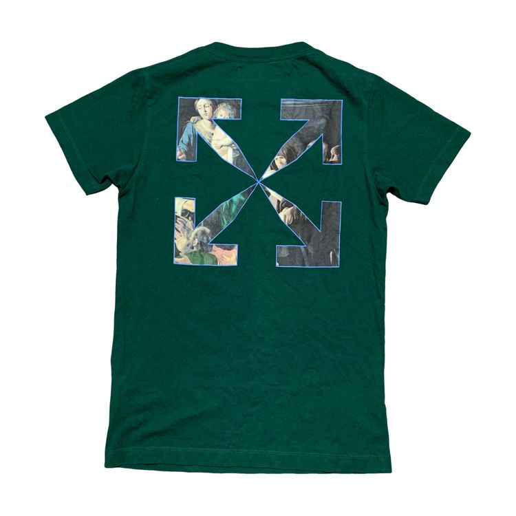 Off White Small Caravaggio Graphic Green Tee Virgil Abloh image 5