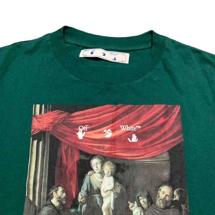 Off White Small Caravaggio Graphic Green Tee Virgil Abloh image 9