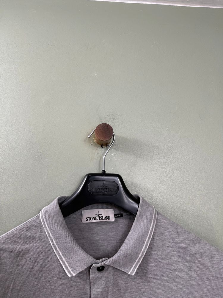 Stone Island Grey Slim Fit Polo 3